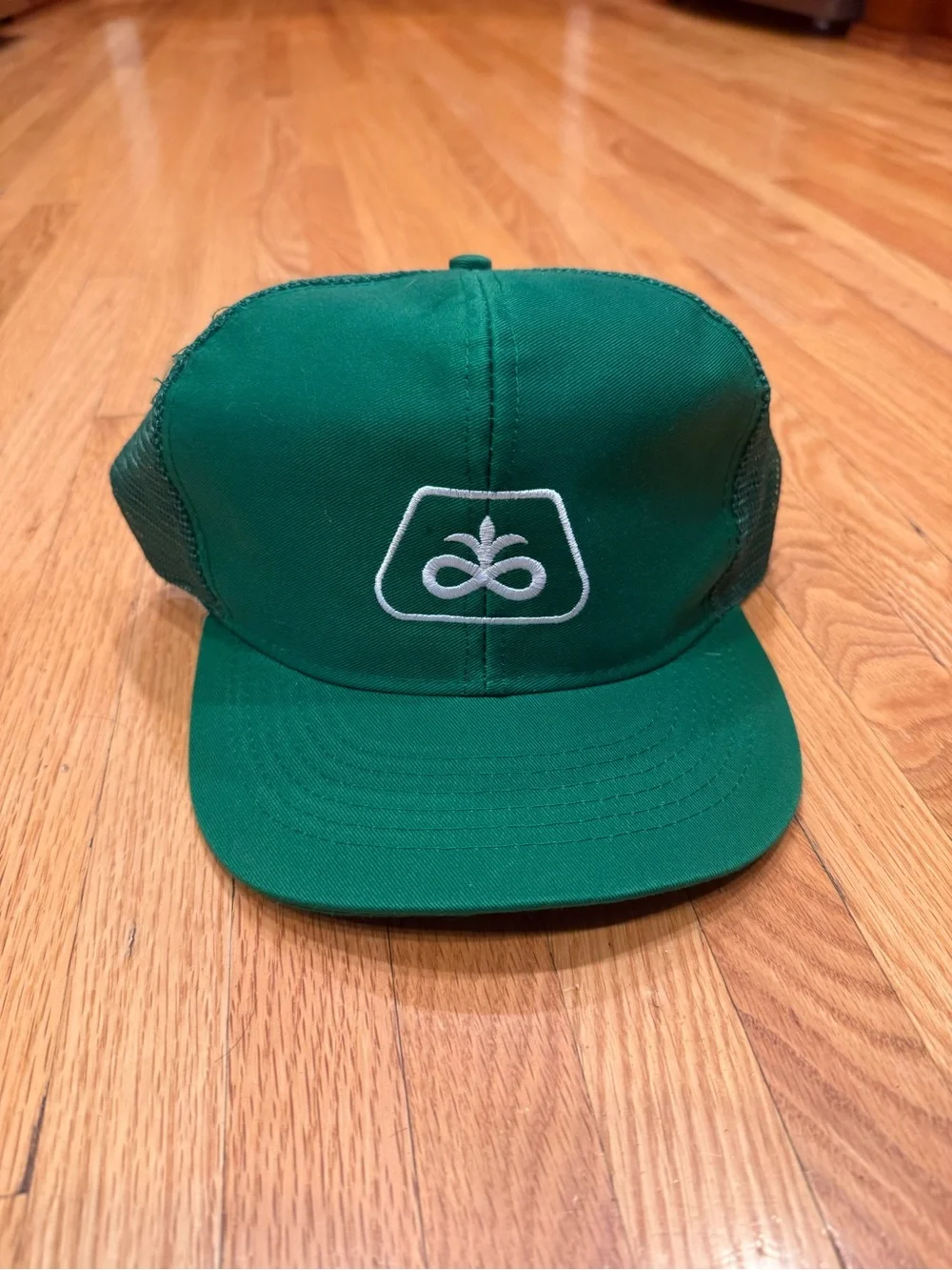 Green Trucker Farm Cap with White Embroidered Logo